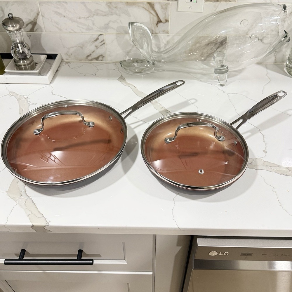 Nuwave Cookware Duralon 3 - 9" & 10.5" Nonstick Cookware Frying Pans Set Of 2